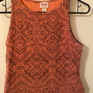 Mossimo Orange Geometric Tank Top